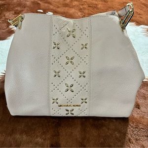 Michael Kors Leighton Large Pebbled Leather Shoulder Bag Purse